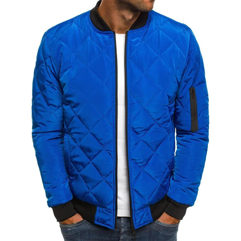 Schmal Geschnittene Herren Steppjacke im Bomber-Stil
