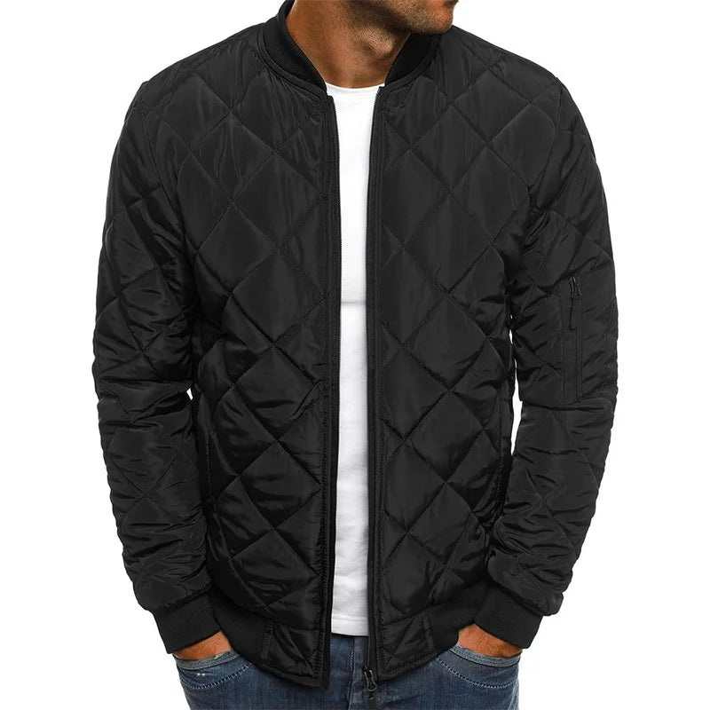 Schmal Geschnittene Herren Steppjacke im Bomber-Stil