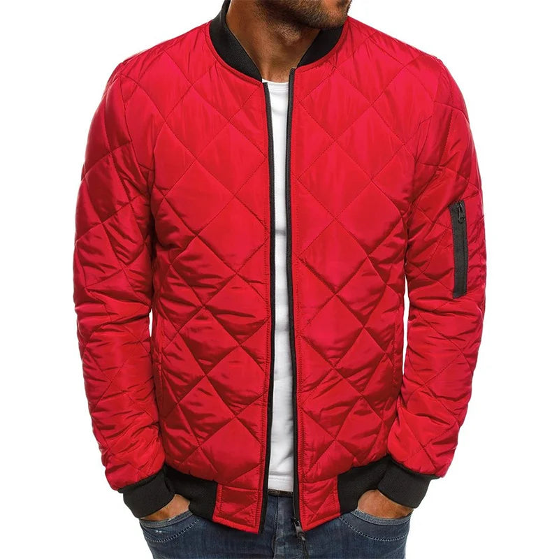 Schmal Geschnittene Herren Steppjacke im Bomber-Stil