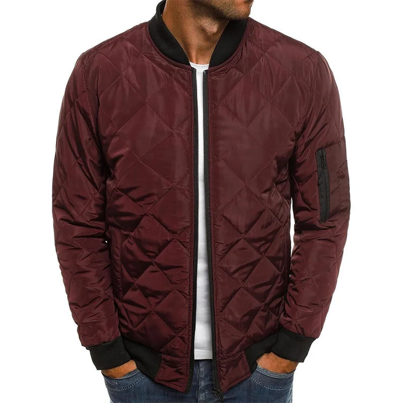 Schmal Geschnittene Herren Steppjacke im Bomber-Stil