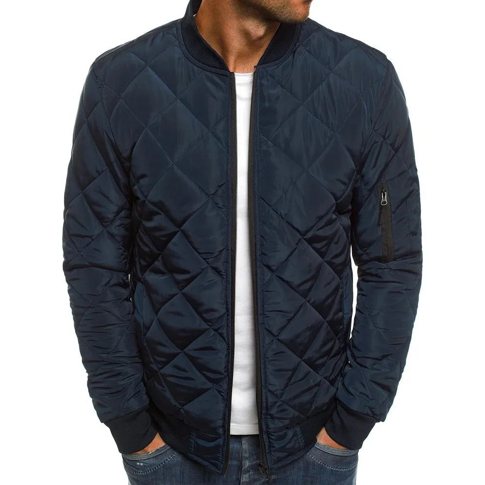 Schmal Geschnittene Herren Steppjacke im Bomber-Stil