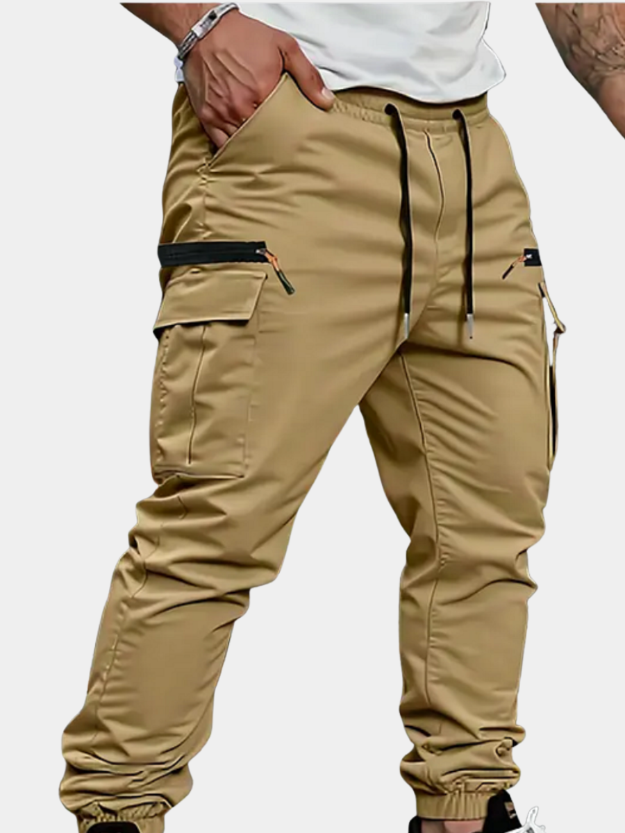 Herren Cargo Jogginghose Mit Reißverschlusstaschen