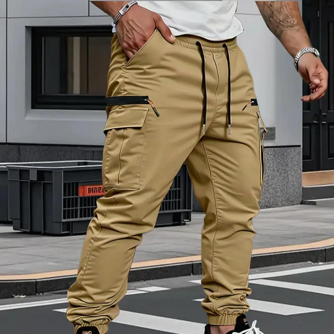 Herren Cargo Jogginghose Mit Reißverschlusstaschen
