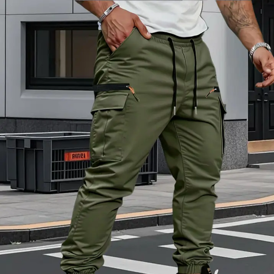Herren Cargo Jogginghose Mit Reißverschlusstaschen