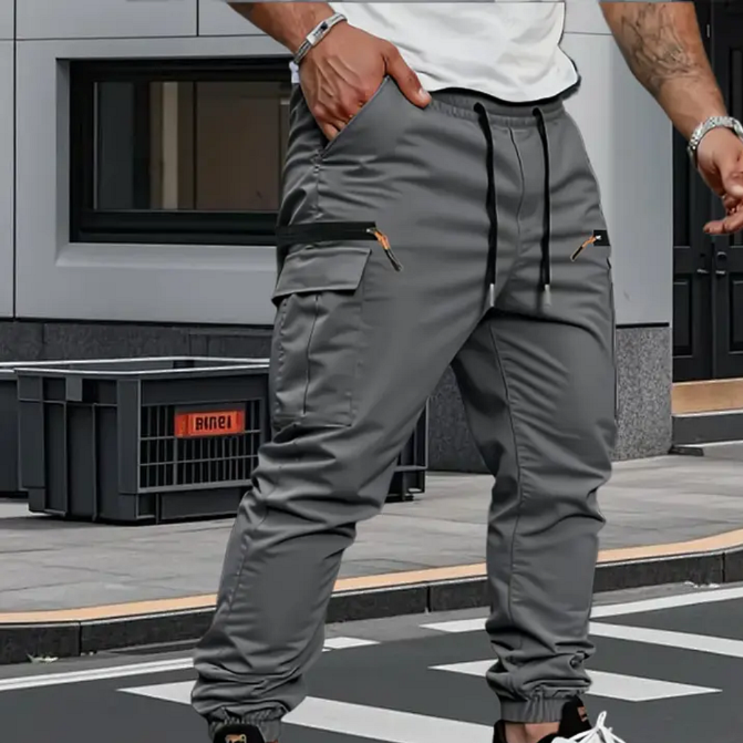 Herren Cargo Jogginghose Mit Reißverschlusstaschen