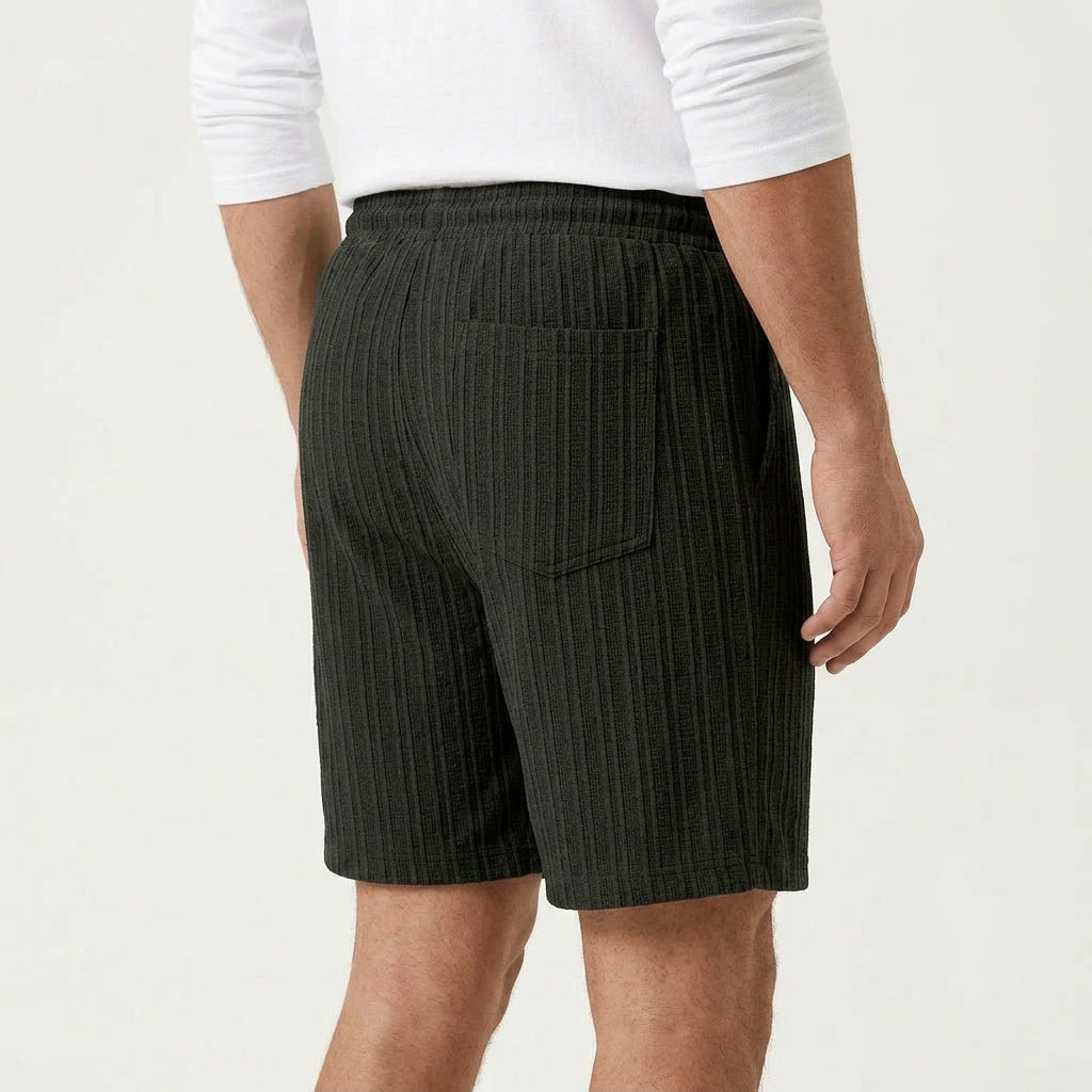 Herren-Shorts mit Streifenmuster und Kordelzug