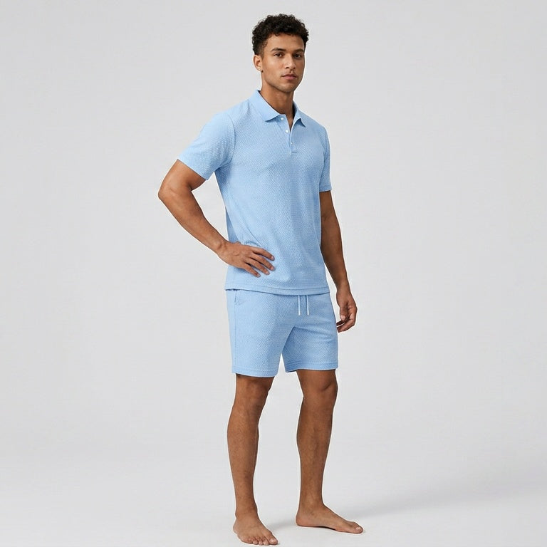 Herren Polo und Shorts Set mit Tunnelzug