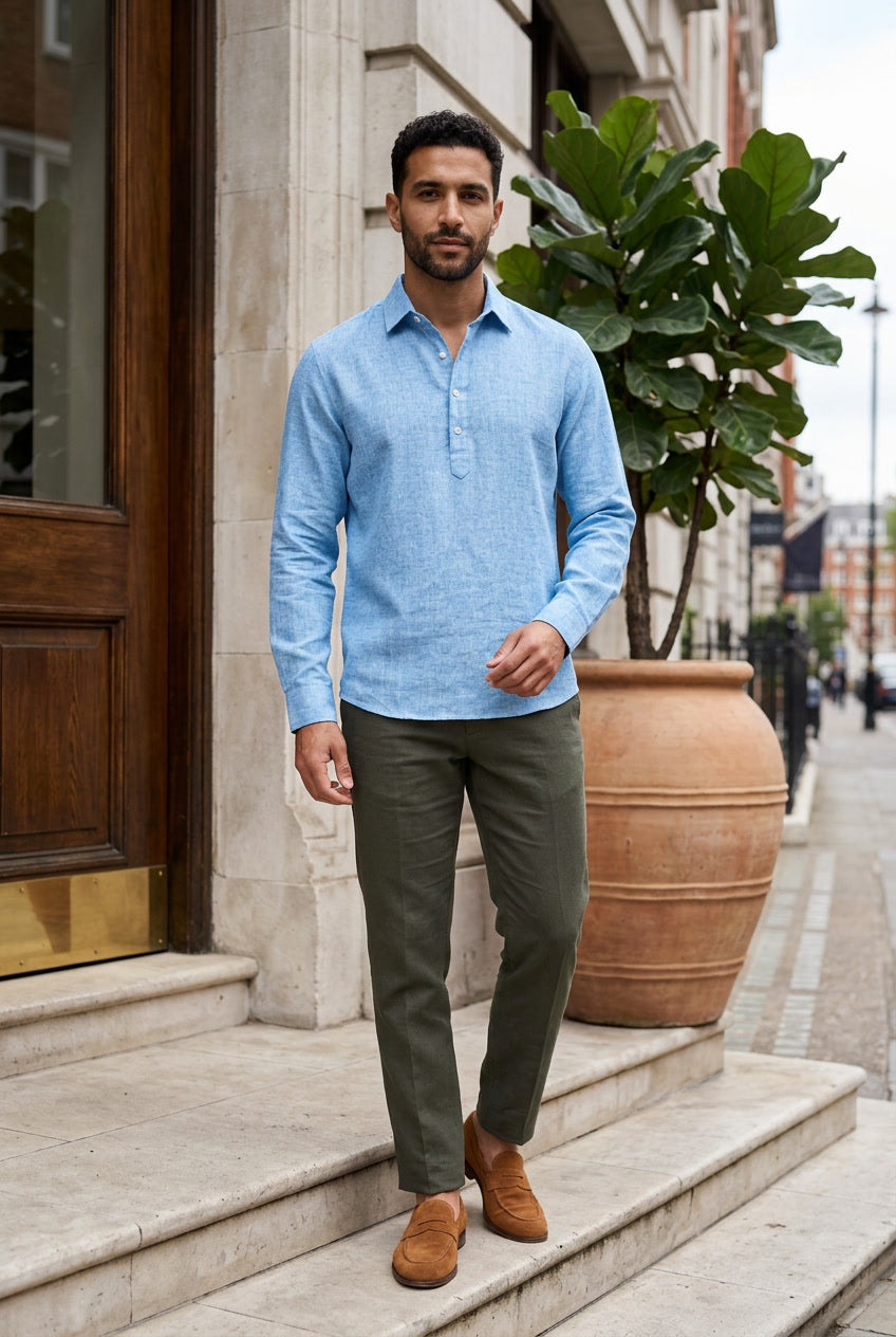Leinenhemd Herren mit Reverskragen – Relaxed Fit Freizeithemd