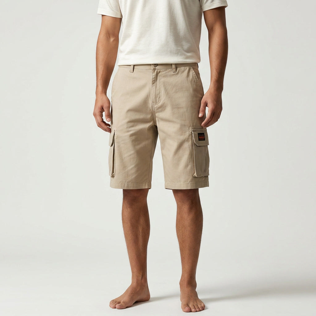 Herren Cargo Shorts Aus 100% Baumwolle Mit Taschen