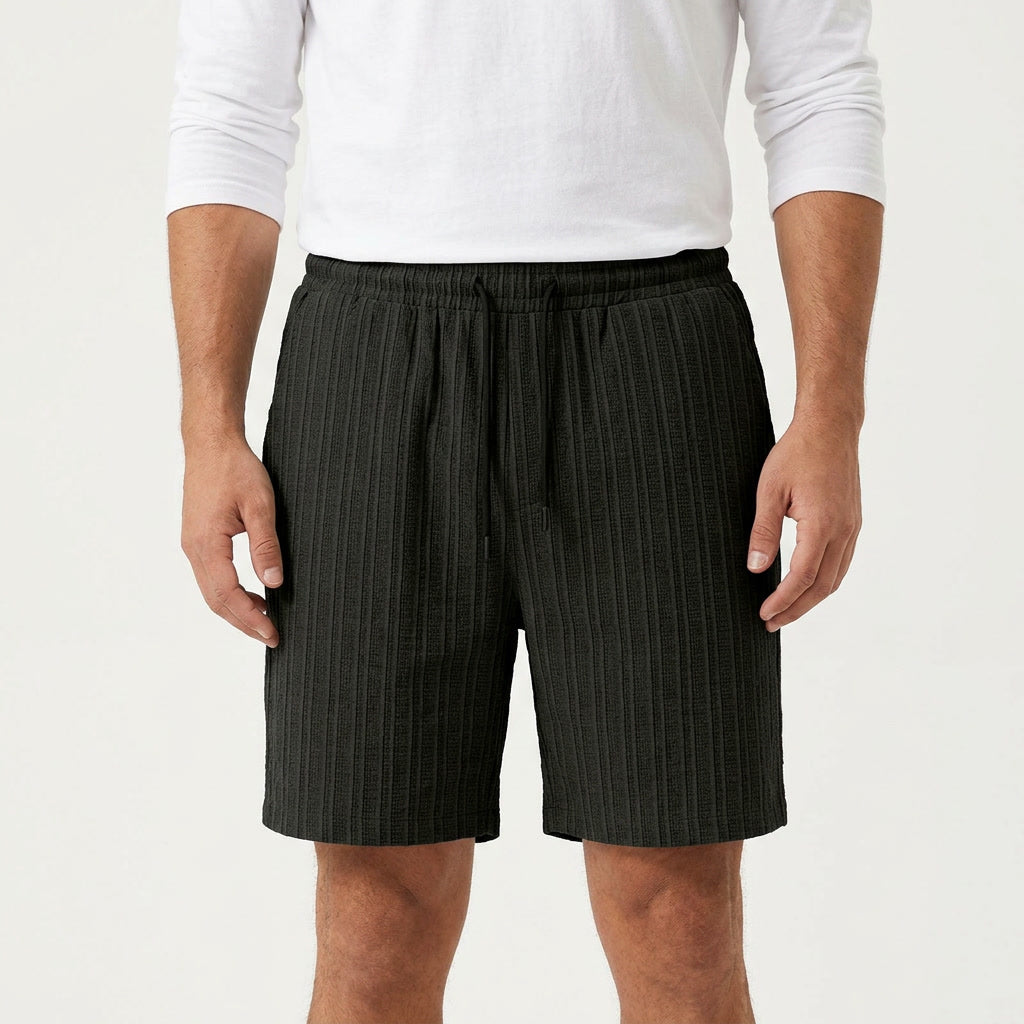 Herren-Shorts mit Streifenmuster und Kordelzug