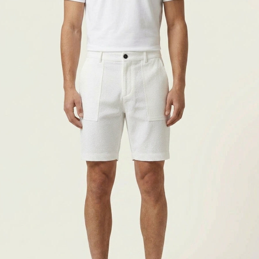Herren Leinen-Shorts mit Kordelzug und Seitentaschen