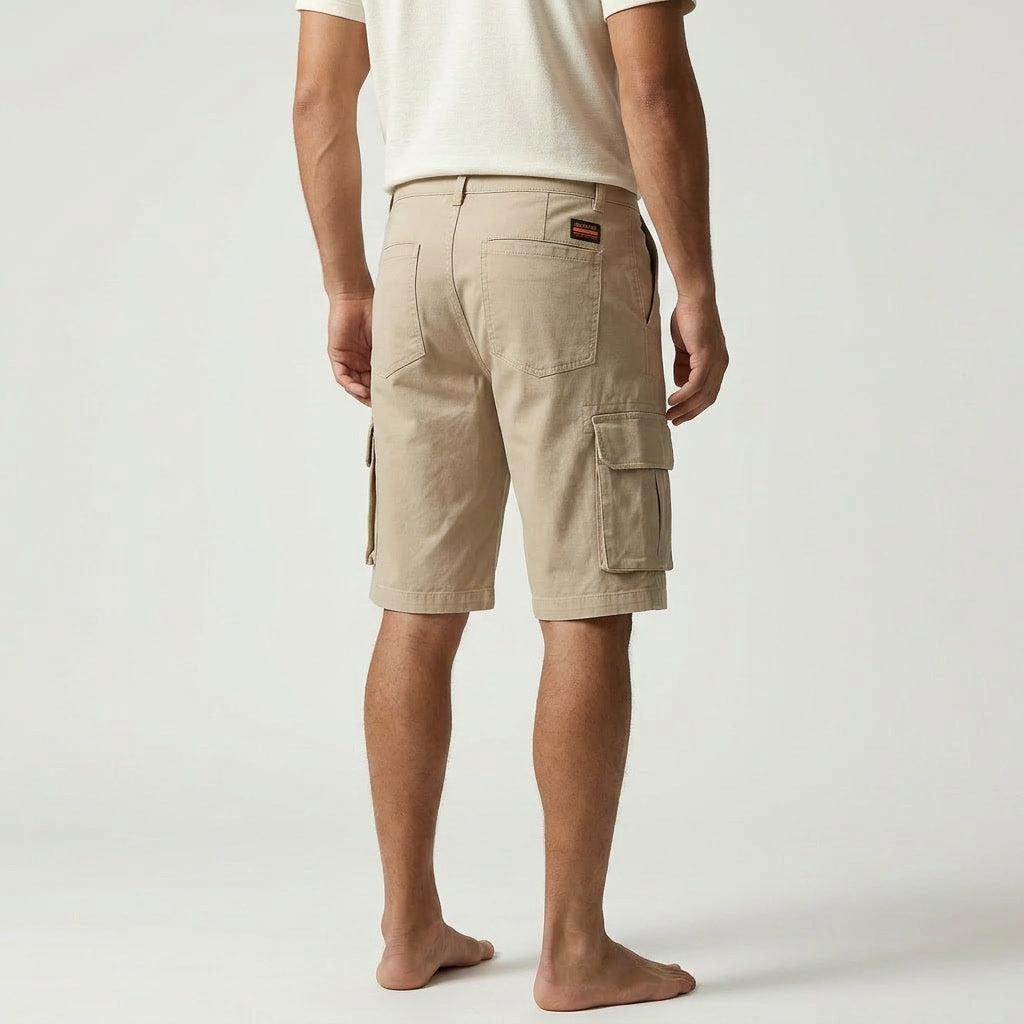 Herren Cargo Shorts Aus 100% Baumwolle Mit Taschen