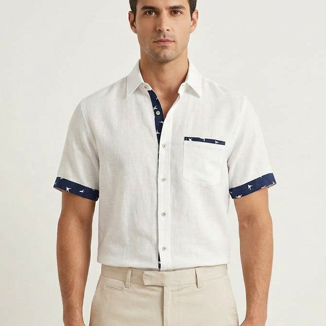 Elegantes Herrenhemd mit kurzen Ärmeln für den Sommer