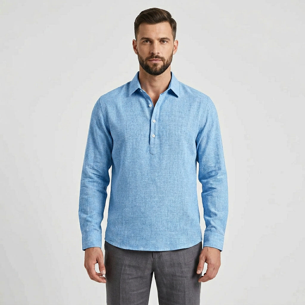 Leinenhemd Herren mit Reverskragen – Relaxed Fit Freizeithemd