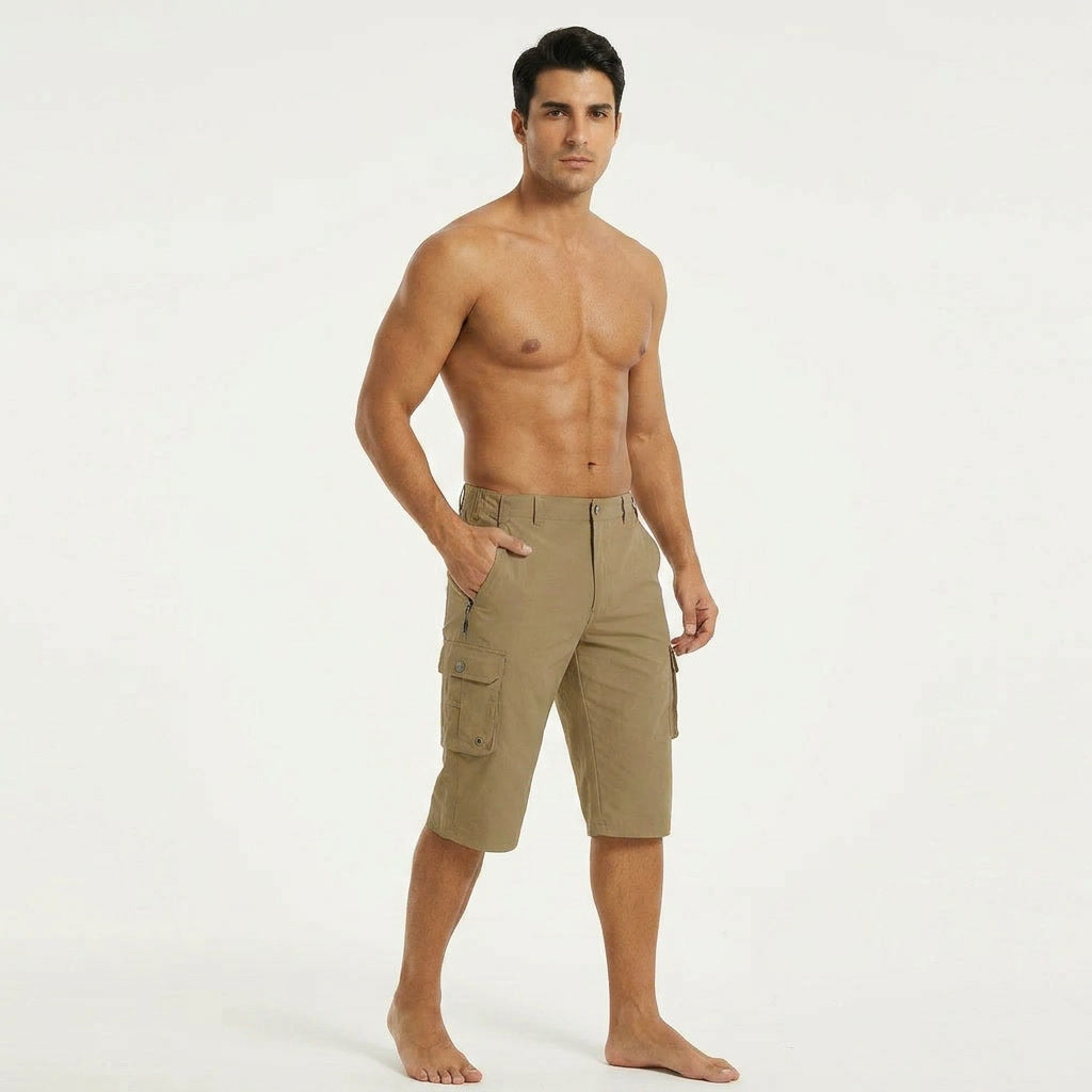 Herren-Cargoshorts mit Stretch und Reißverschlusstaschen