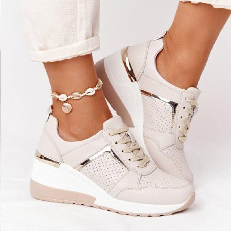 Gepolsterte Damen Komfort Sneaker mit atmungsaktivem Obermaterial