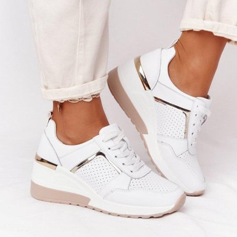 Gepolsterte Damen Komfort Sneaker mit atmungsaktivem Obermaterial