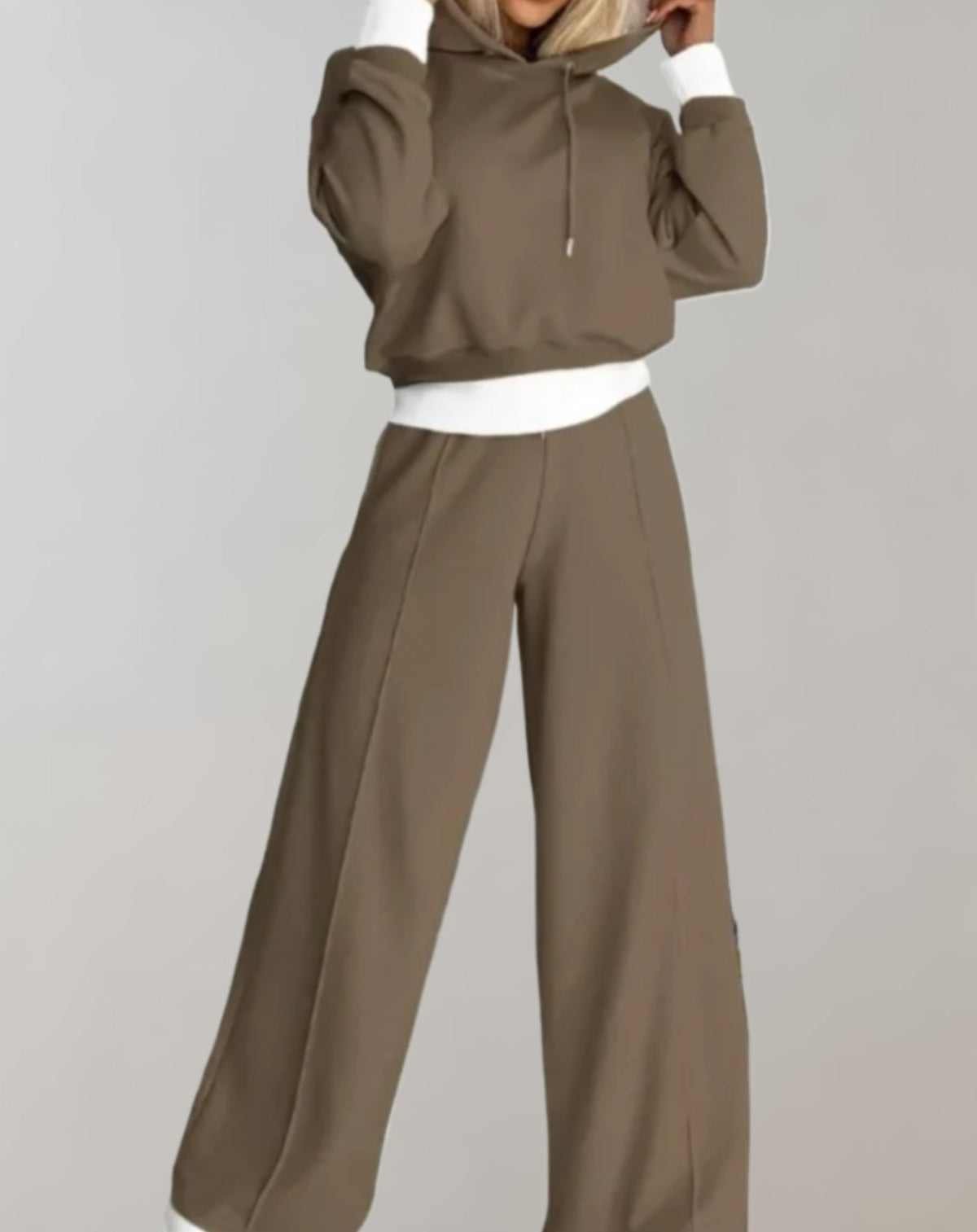 Damen Zweiteiler Mit Hoodie Und Weiter Hose
