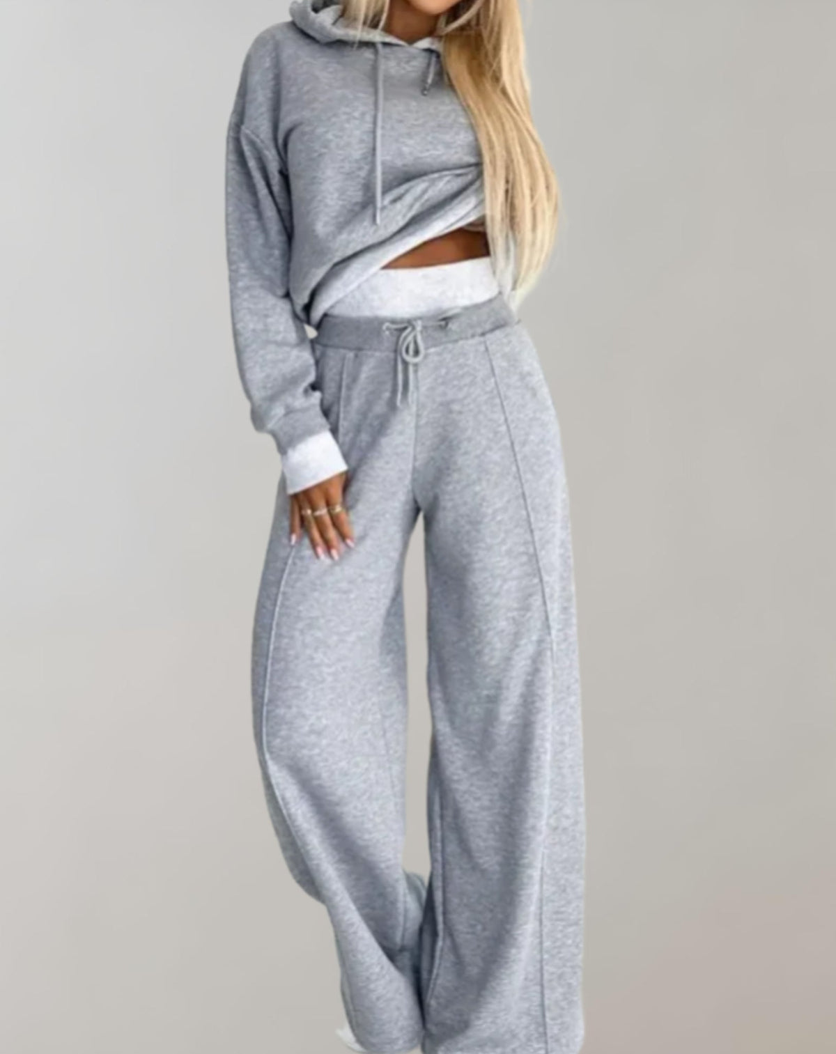 Damen Zweiteiler Mit Hoodie Und Weiter Hose