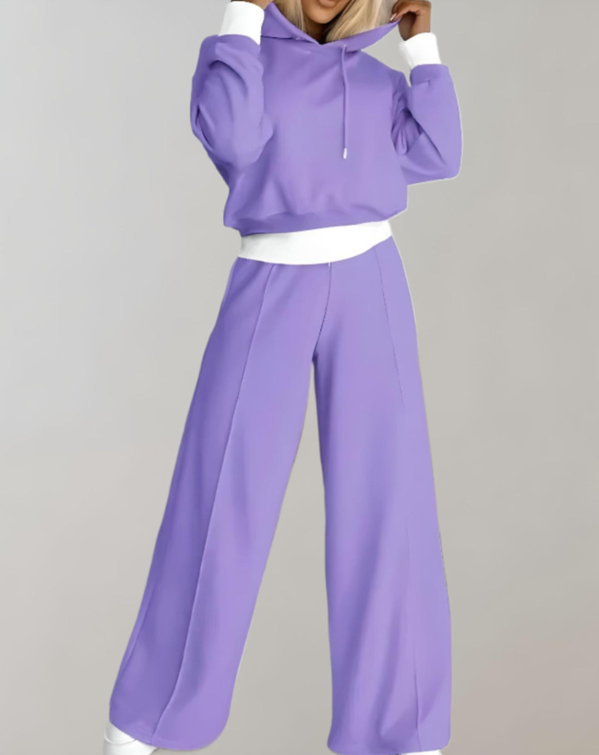 Damen Zweiteiler Mit Hoodie Und Weiter Hose