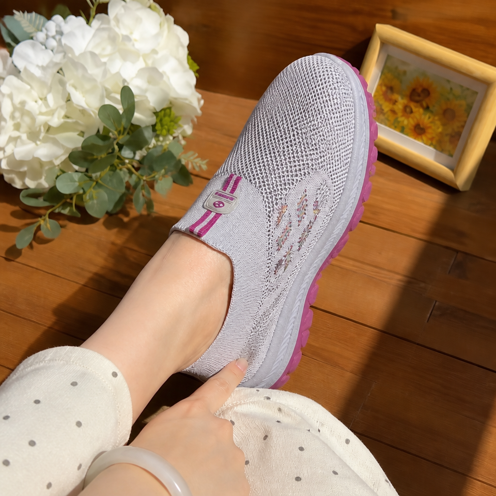 Weite Damen Stretch Strick Slip-On Sneaker