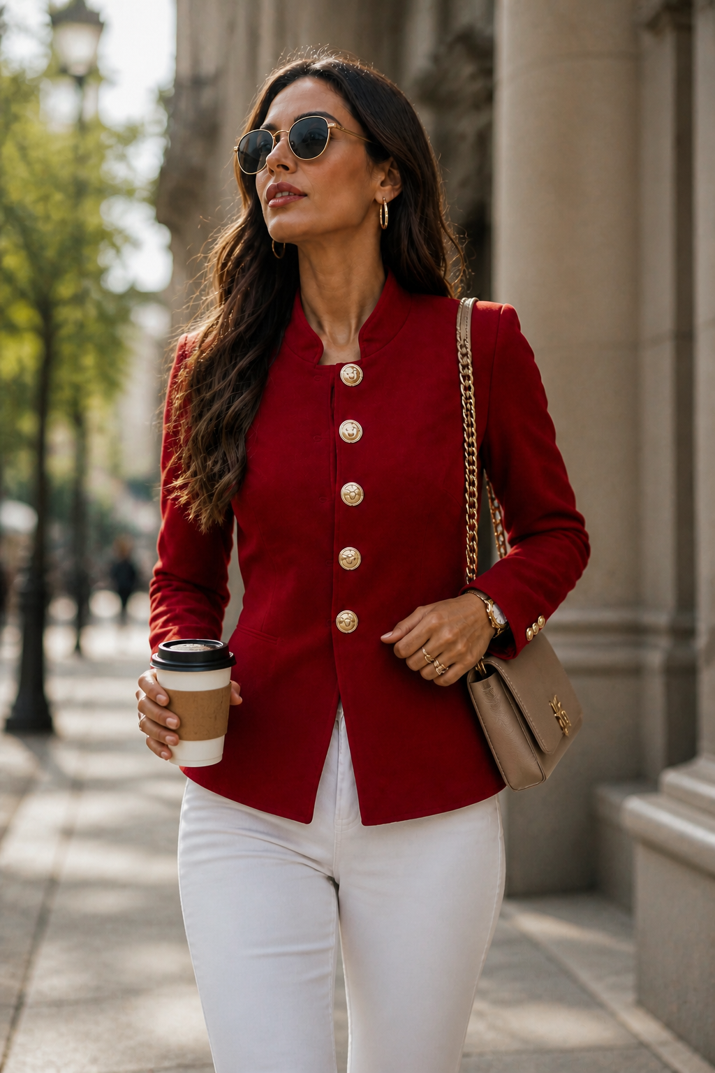 Verity | Gold Button Tailored Military Blazer
