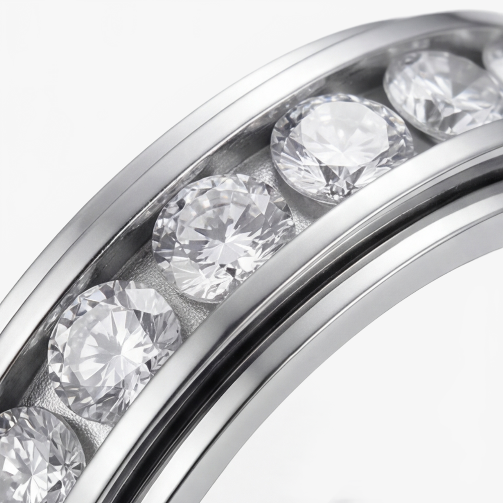 Drehbarer Spinner Ring mit Zirkonia Steinen