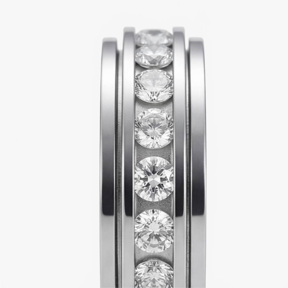 Drehbarer Spinner Ring mit Zirkonia Steinen