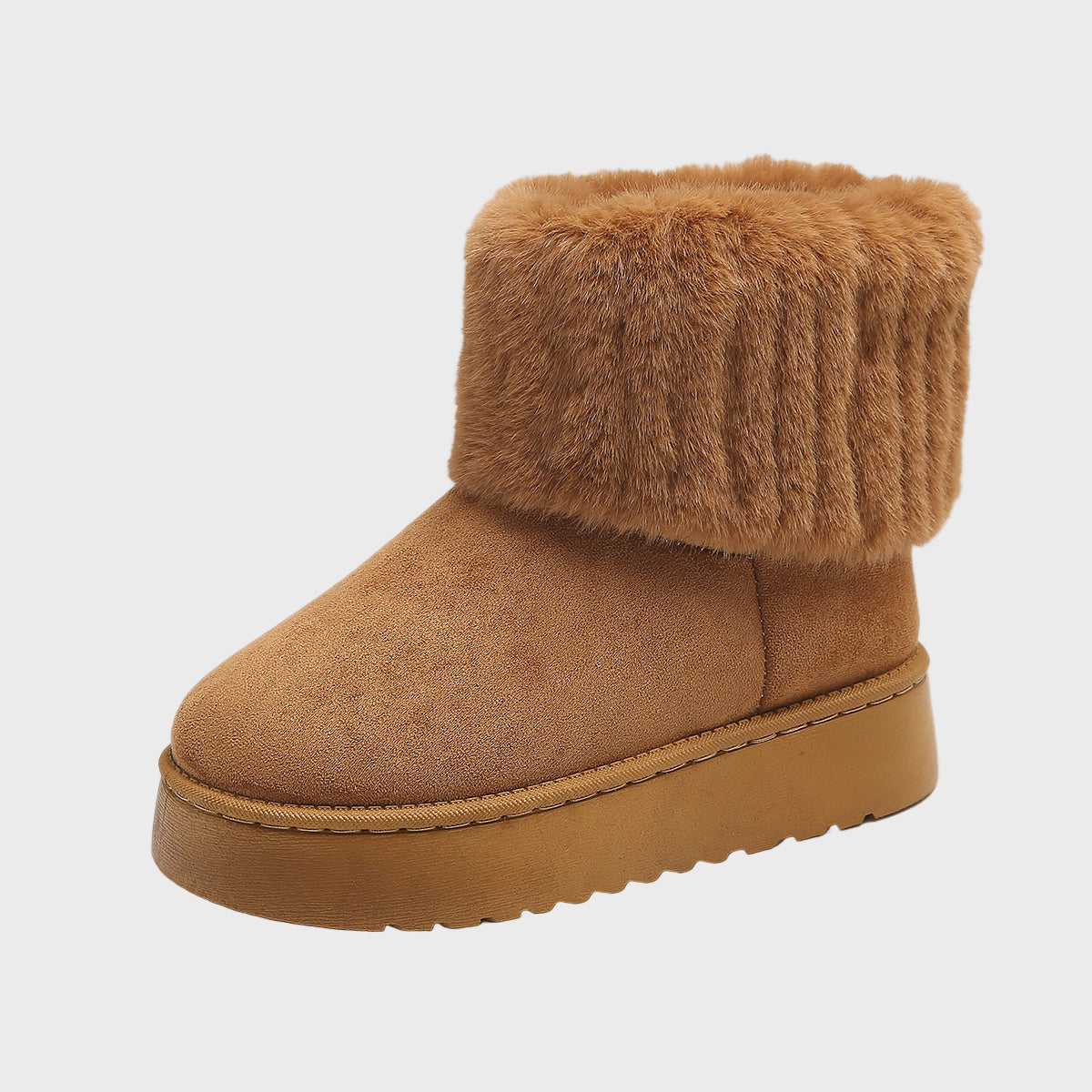 Damen Plateau Stiefel Mit Stabilem Absatz Und Polstersohle