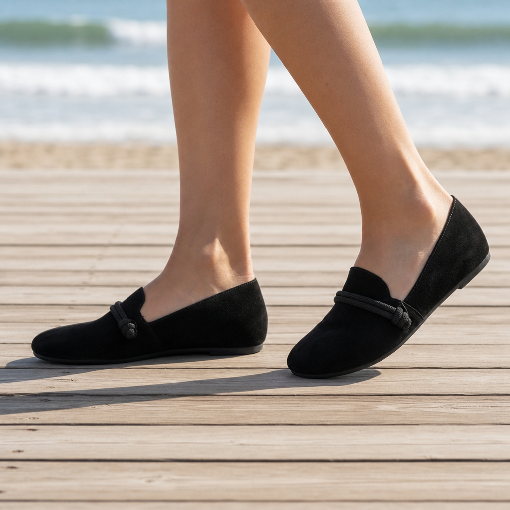 Orthopädische Damen Loafer in Wildlederoptik