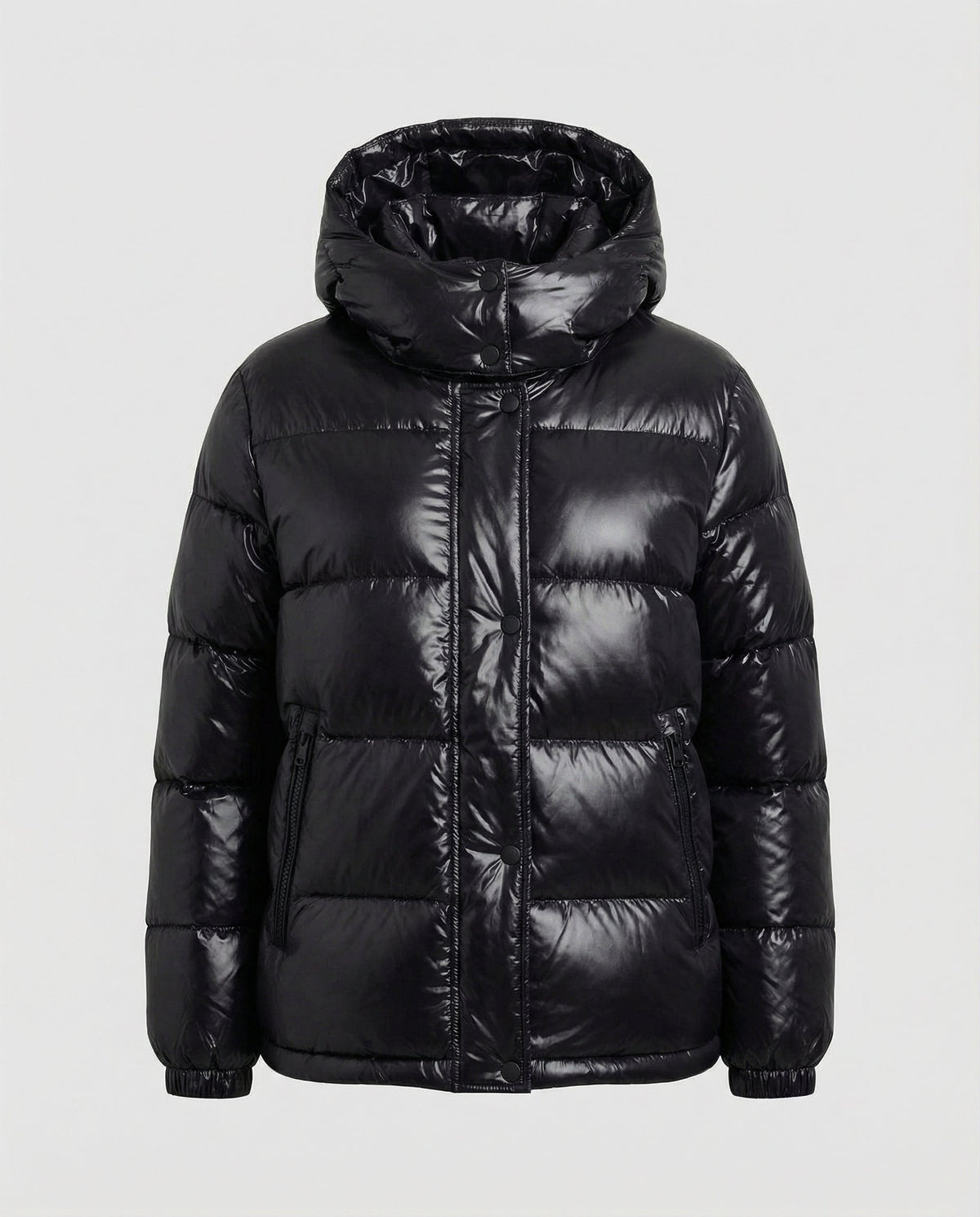 Sportliche Damen Steppjacke mit Kapuze und Taschen
