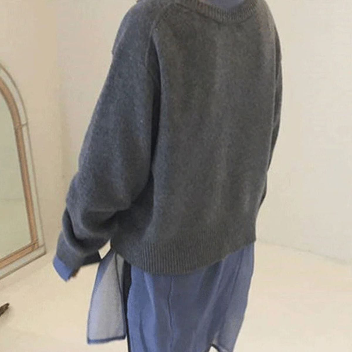 Damen Strickjacke In Wickeloptik Mit Asymmetrischen Knöpfen