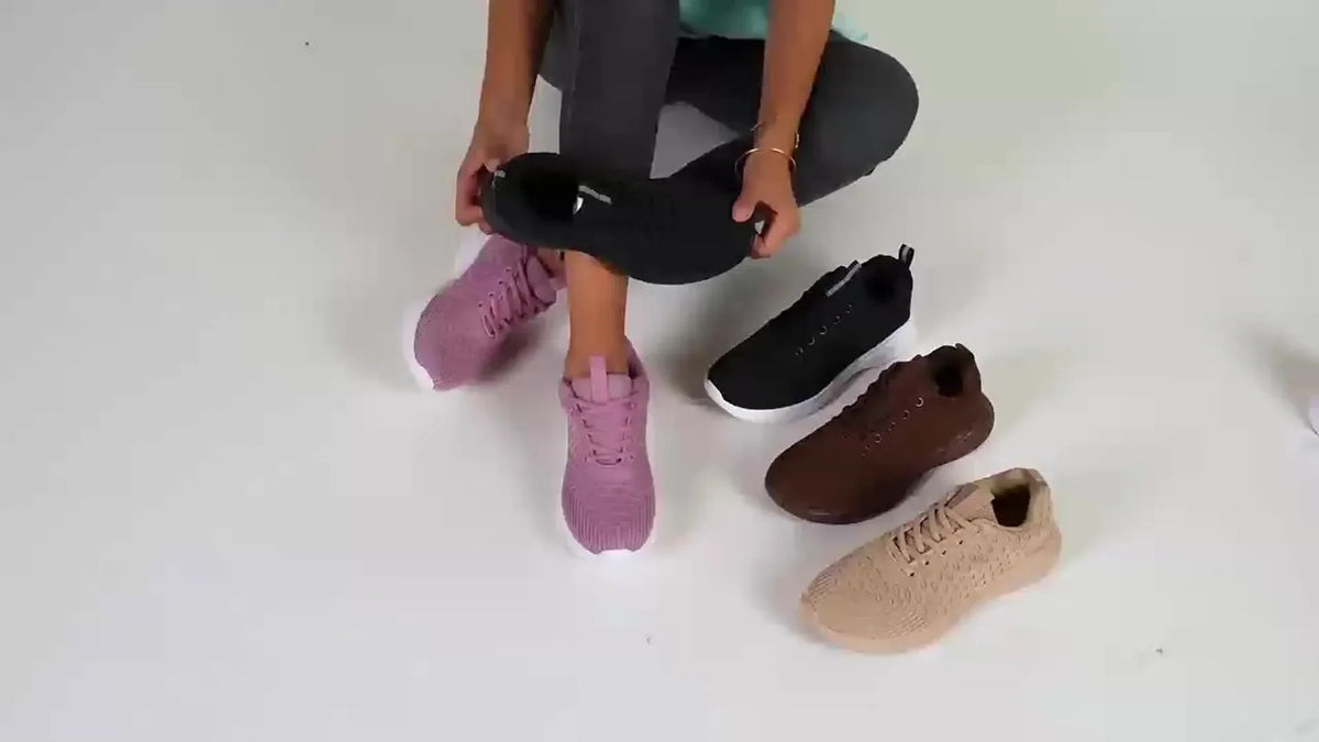 Leichte Damen Strick Sneaker zum Schnüren