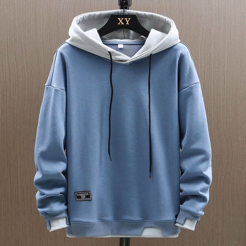Zweifarbiger Kapuzenpullover mit weichem Fleecefutter
