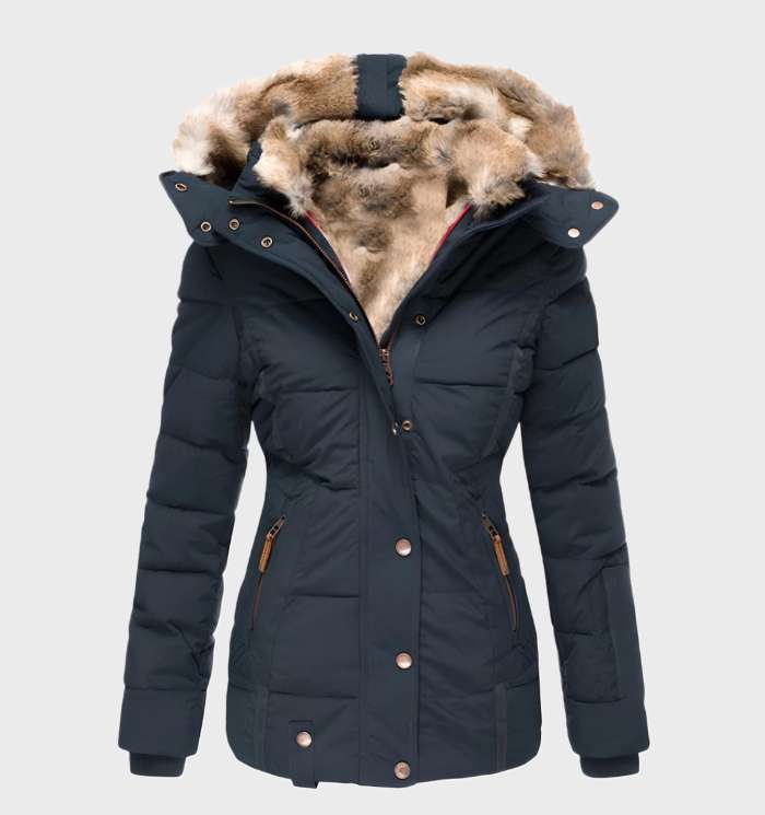 Taillierte Damen Winterjacke mit Kapuze