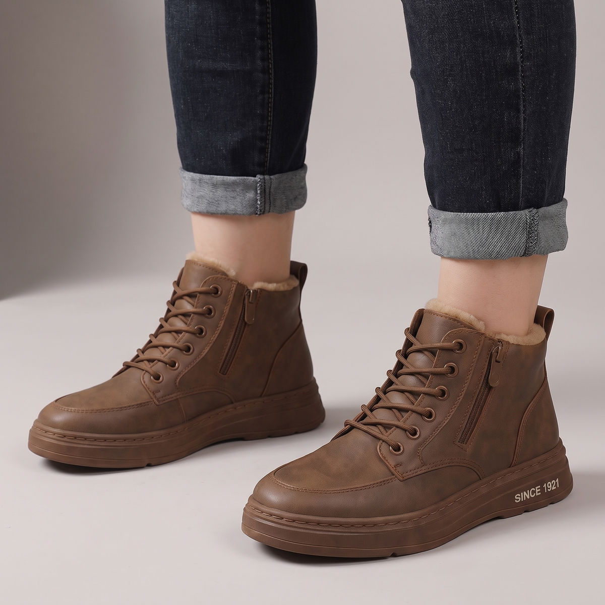 Gefütterte Winter-Sneaker aus Kunstleder für Damen und Herren