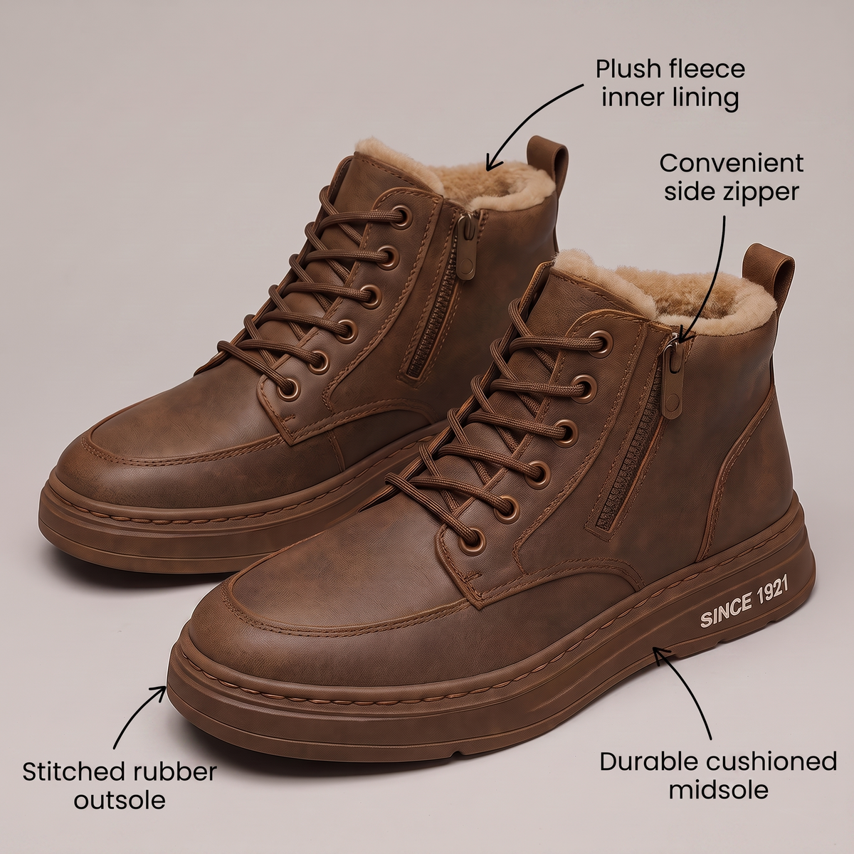 Gefütterte Winter-Sneaker aus Kunstleder für Damen und Herren