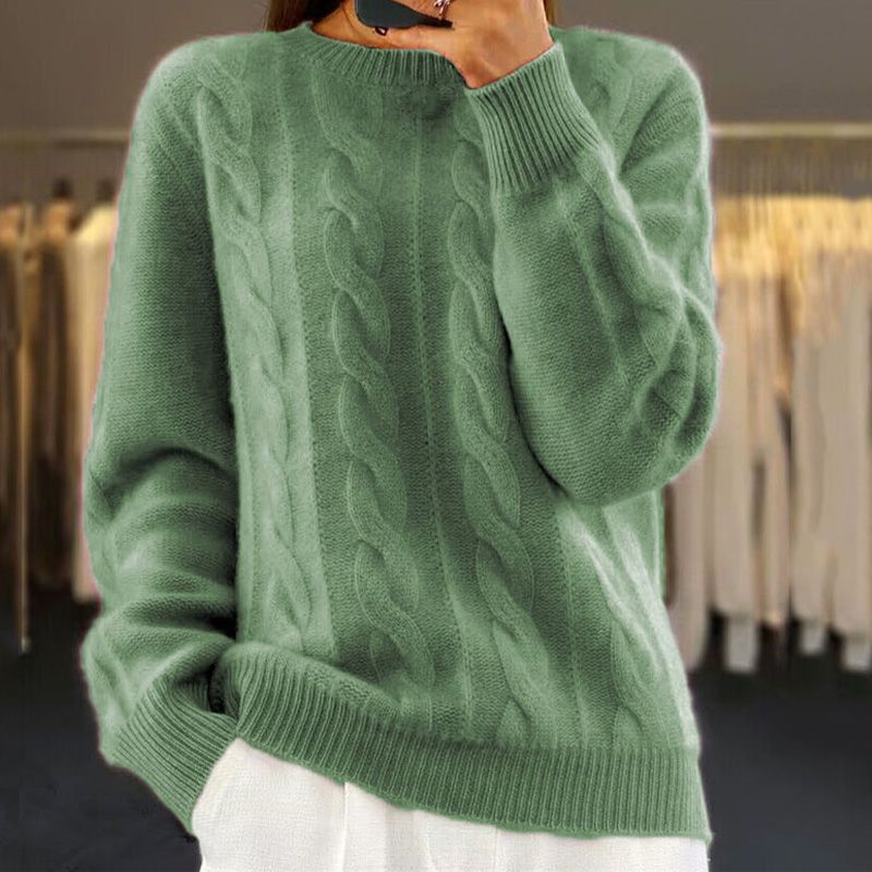 Oversize Zopfstrick Pullover Für Damen
