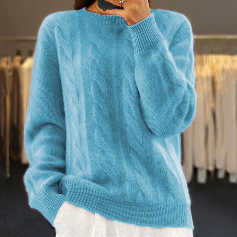 Oversize Zopfstrick Pullover Für Damen
