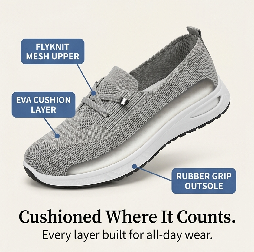Leichte Damen Strick Sneaker zum Hineinschlüpfen