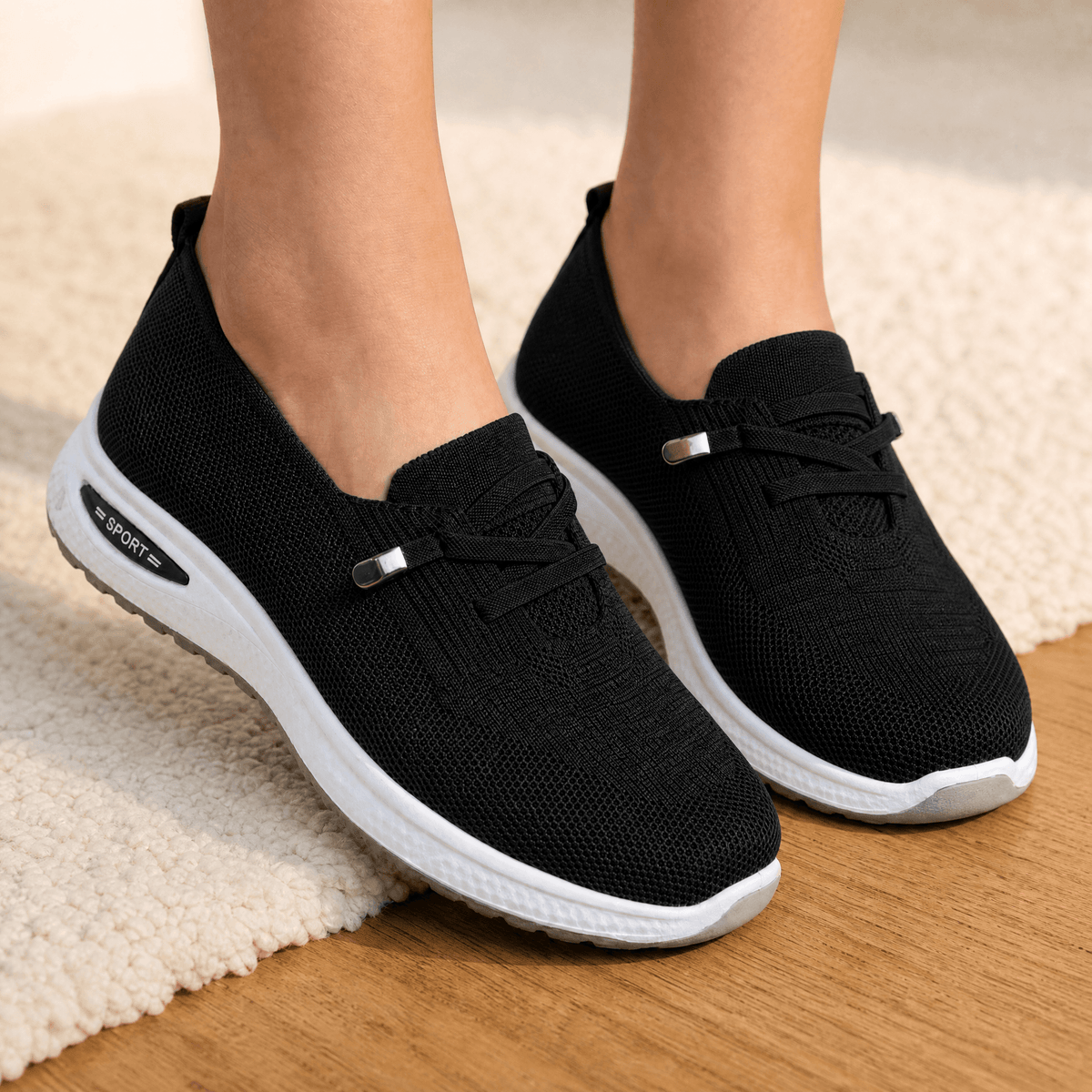 Leichte Damen Strick Sneaker zum Hineinschlüpfen