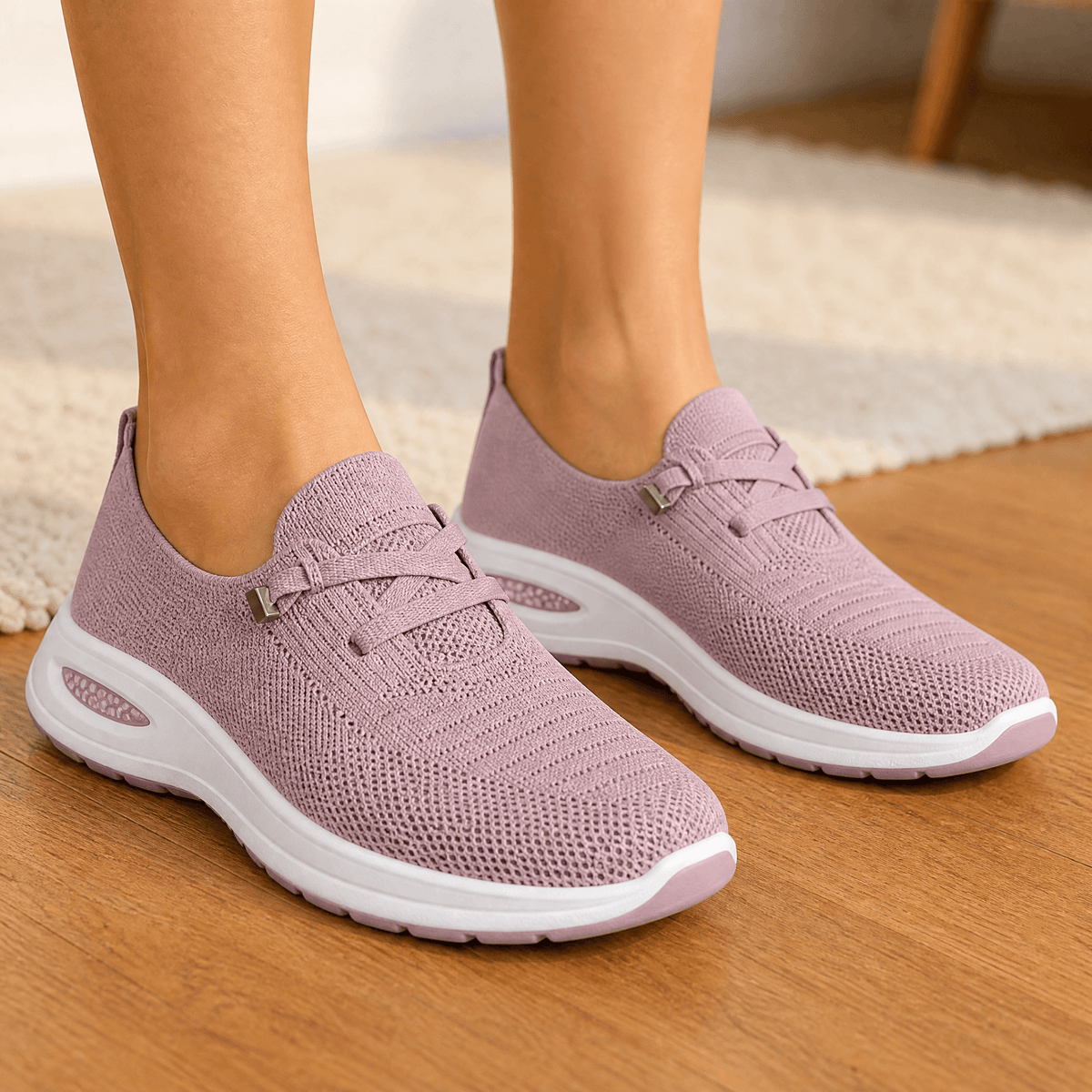 Leichte Damen Strick Sneaker zum Hineinschlüpfen