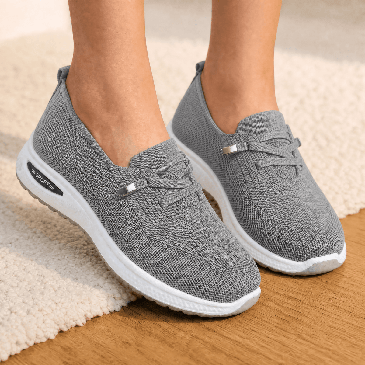 Leichte Damen Strick Sneaker zum Hineinschlüpfen