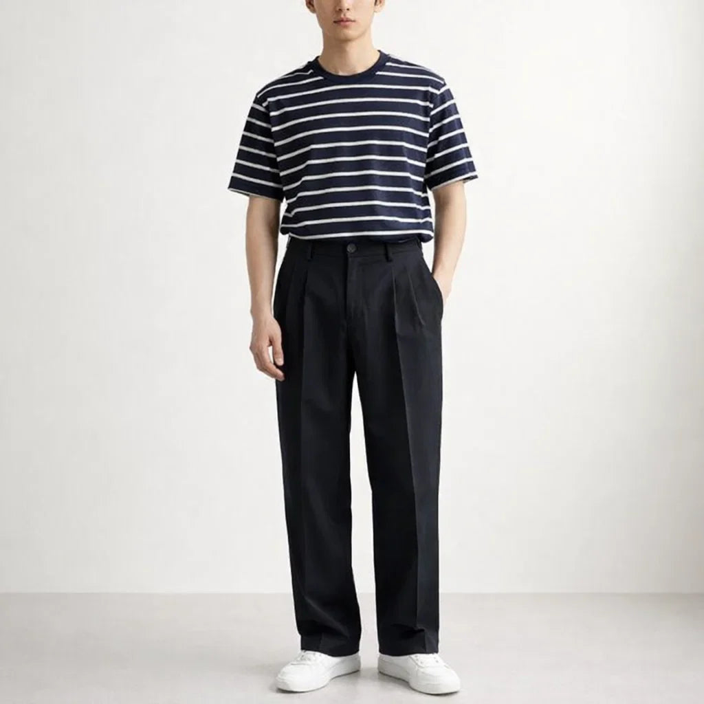 Slim Fit Anzughose | Faltendesign