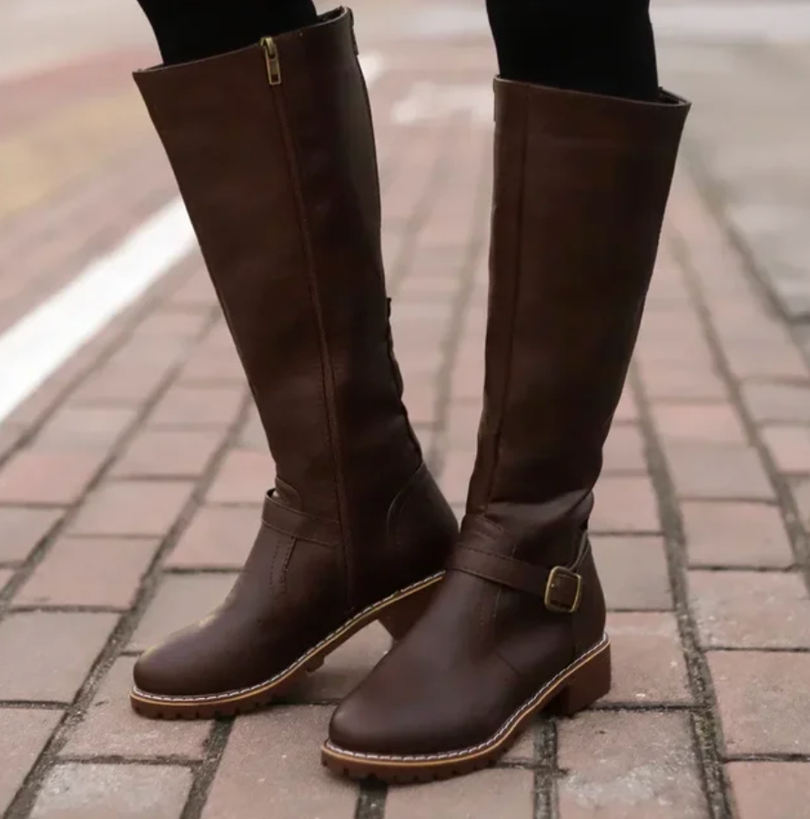 Damen Stiefel Mit Herausnehmbarem Fußbett Und Profilsohle