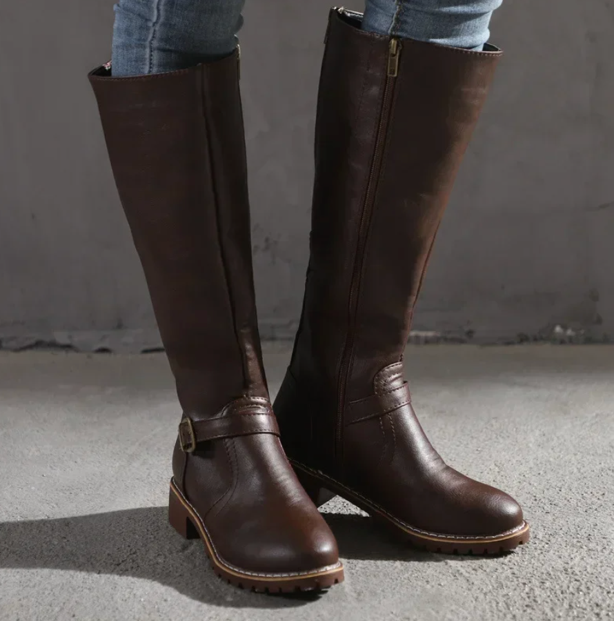 Damen Stiefel Mit Herausnehmbarem Fußbett Und Profilsohle
