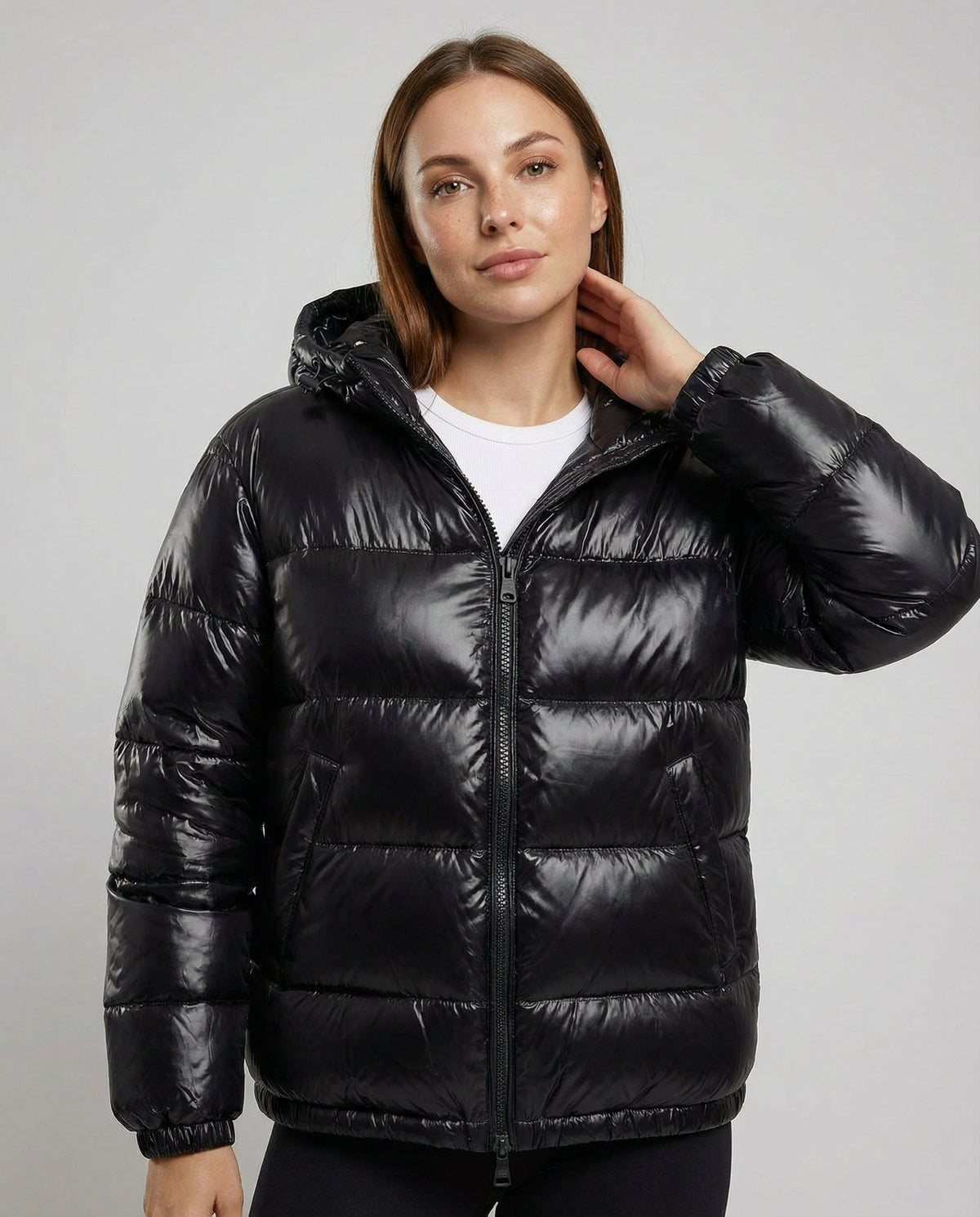 Unisex Pufferjacke mit Glatter Oberfläche und Futter