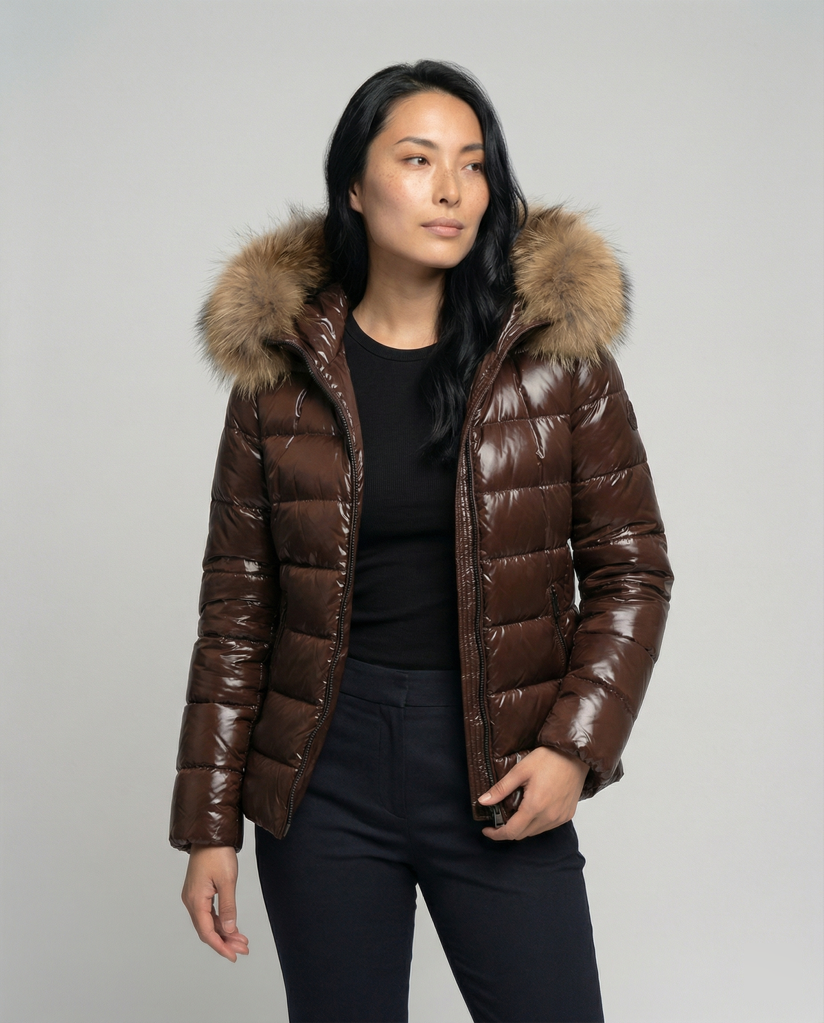 Damen Winter Steppjacke mit Abnehmbarer Kapuze