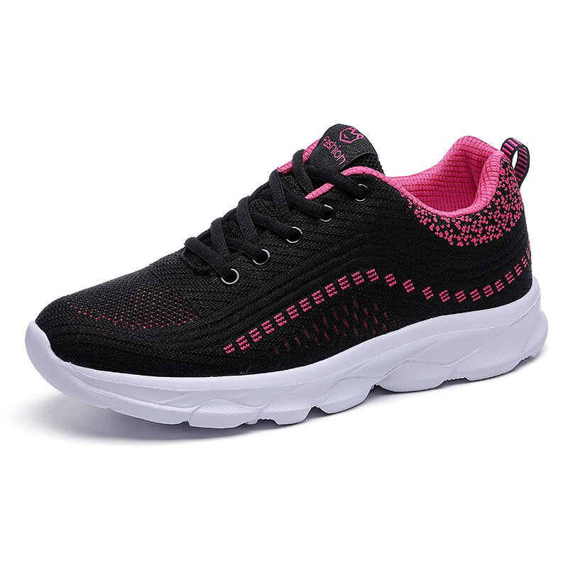 Orthopädische Damen Sneaker aus Stretch Strick mit Weiter Zehenbox