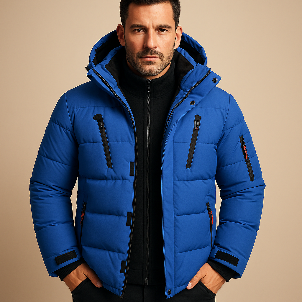 Dick Gefütterte Herren Winterjacke mit Reißverschluss